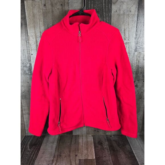 LL Bean Womens Fleece Light Jacket Size Small Regular Red - Picture 3 of 6